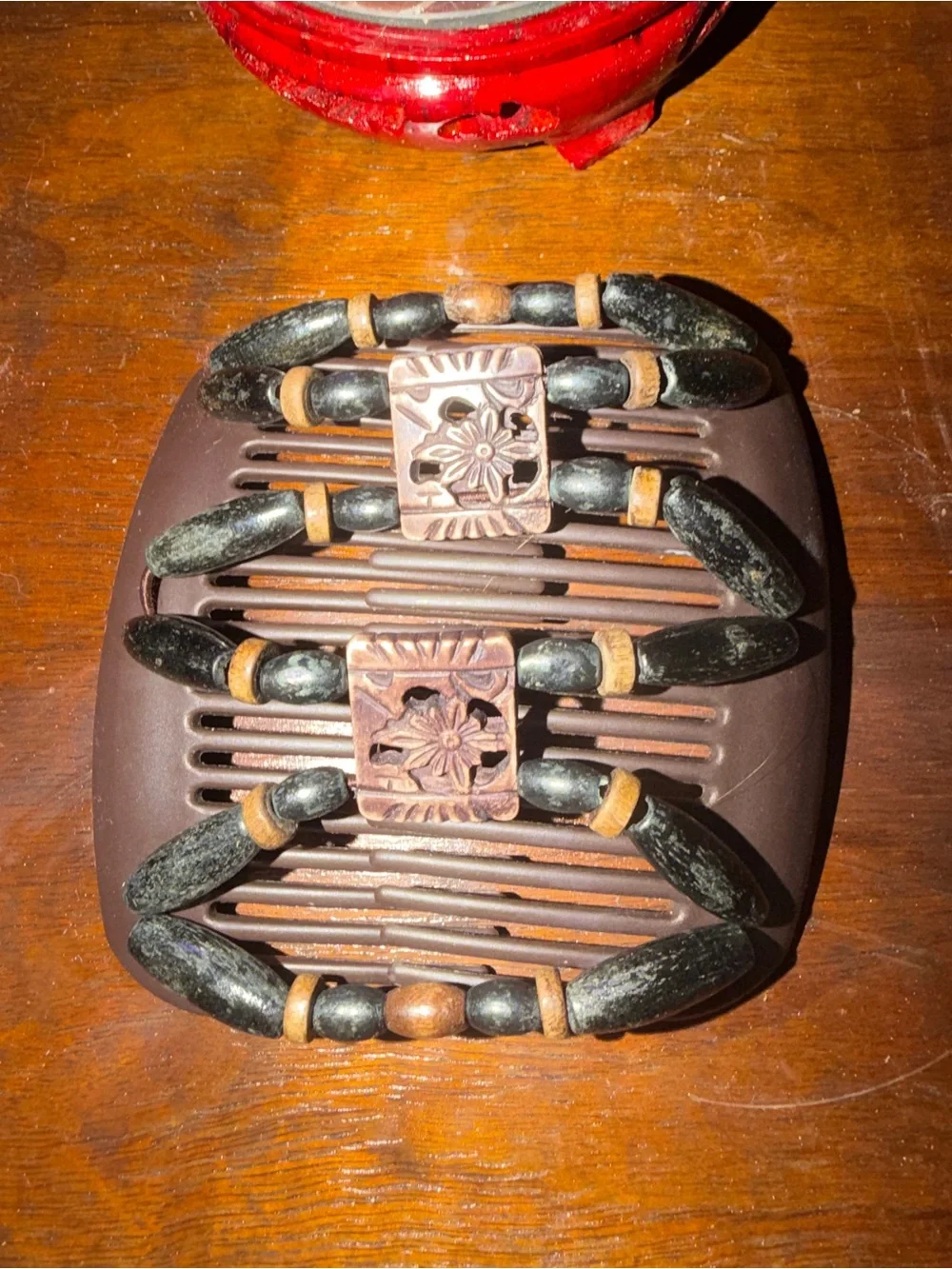 Set of 2 African Butterfly Hair Combs |Beaded Stretch Hair Clips